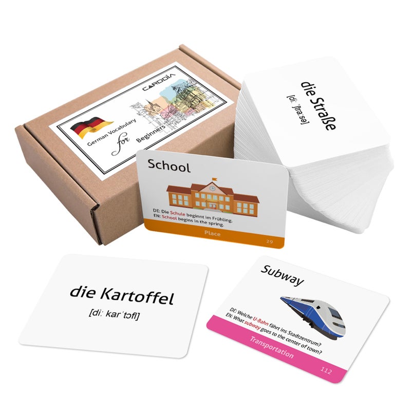CARDDIA | German Vocabulary for Beginners Educational Flashcards - Image 1